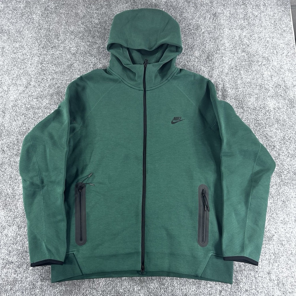 Nike Men's Tech Fleece Full-Zip Hoodie Size XL Green FQ1883-341 NWT - Picture 2 of 9